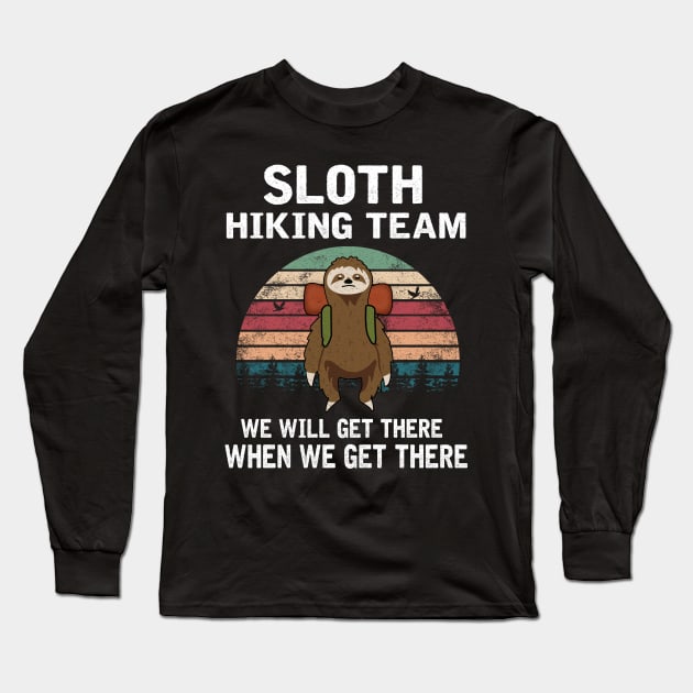 SLOTH HIKING TEAM Long Sleeve T-Shirt by JohnetteMcdonnell